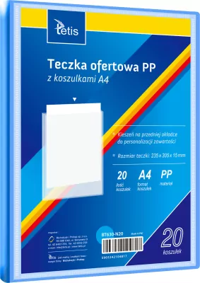 Teczka ofertowa A4 PP + 20 koszulek niebieska