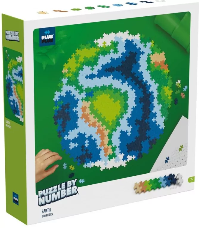 Puzzle po numerach- Ziemia. Klocki Plus-Plus - tantis.pl