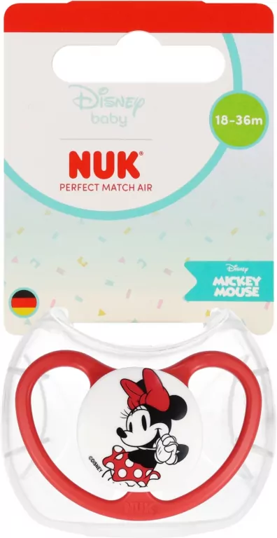 NUK. Perfect Match. Smoczek z silikonowym smoczkiem. Miki. Czerwony - tantis.pl