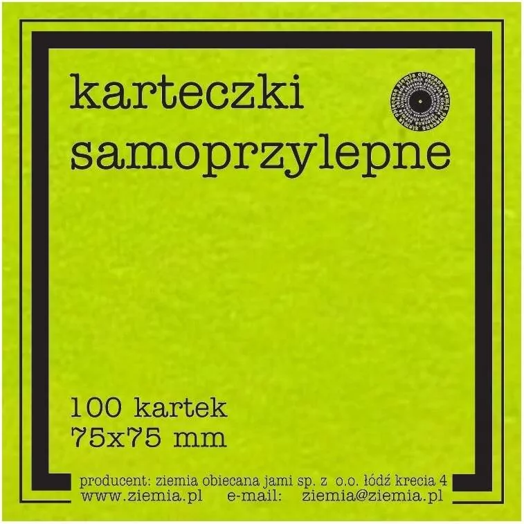 Karteczki samoprzylepne Fluo 75x75mm 100K zieleń - tantis.pl