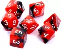 Komplet kości RPG. Czerwono-czarne. Dwukolorowe. REBEL - tantis.pl