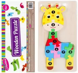 Układanka drewniana Żyrafa. 10 elementów