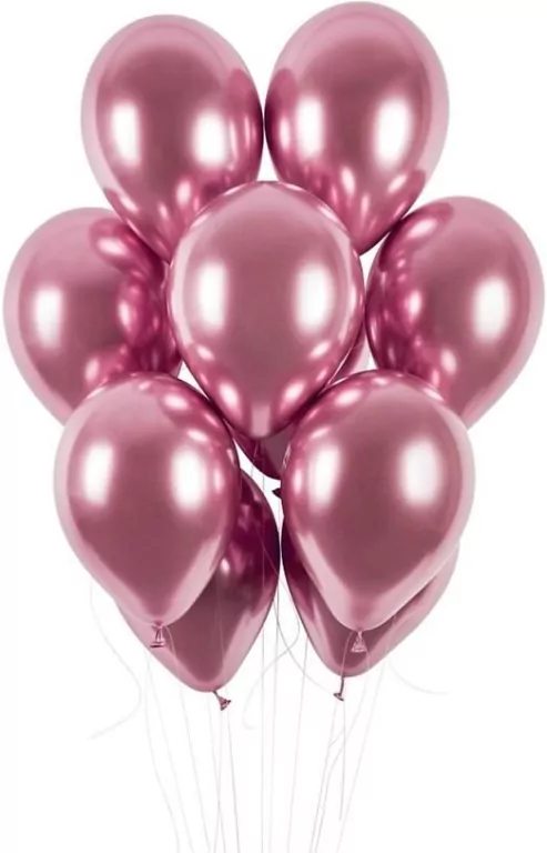 Balony. Chromowane różowe 33cm - tantis.pl