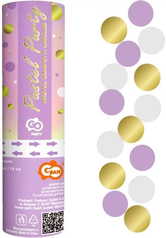 Konfetti pneumatyczne. Kółka, 15cm - tantis.pl