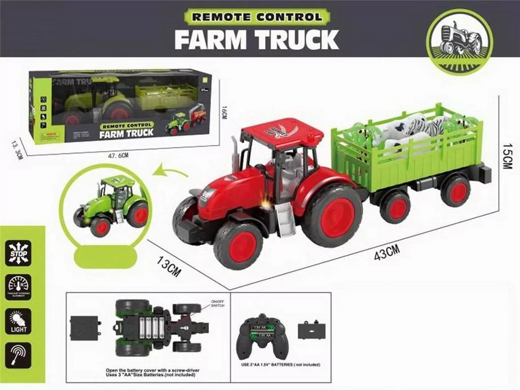 Traktor z przyczepą R/C światło - tantis.pl