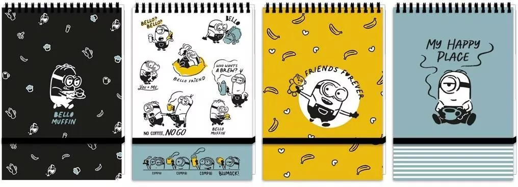 Kołonotes A6/96K kratka Minionki - tantis.pl