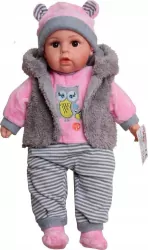 Lalka bobas mówi i śpiewa smoczek + butelka 45cm