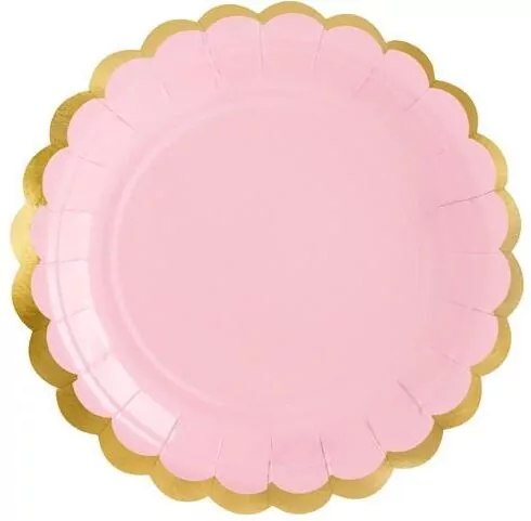 Talerzyki jasnoróżowe 18cm, 6 sztuk - tantis.pl