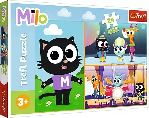 Puzzle 24 maxi Przygody małego Kotka Milo TREFL - tantis.pl