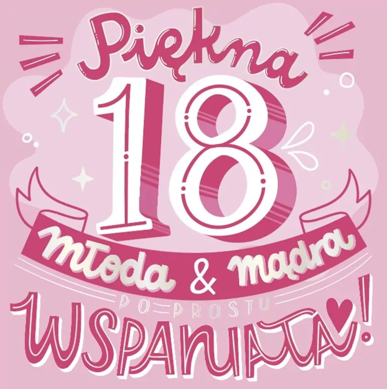 Kukartka. Karnet. Urodziny 18 - tantis.pl