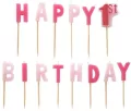 Zestaw świeczek happy 1st birthday girl - tantis.pl