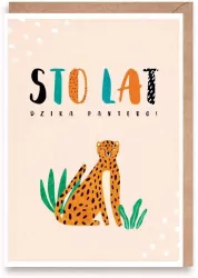Kartka urodzinowa. Sto lat, Dzika Pantero, eko