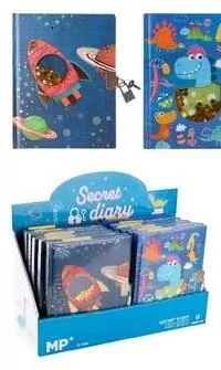 Notes z kłódką kosmos dinozaury - tantis.pl