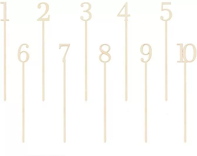 Drewniane numery na stół 25cm, 10 sztuk - tantis.pl
