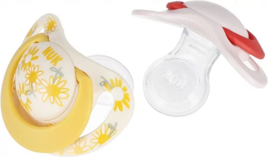 NUK. Star. Smoczki. 6-18 miesięcy. Żółty i różowy - tantis.pl