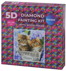 Diamentowa mozaika w ramce - Kotki 20x20 89776
