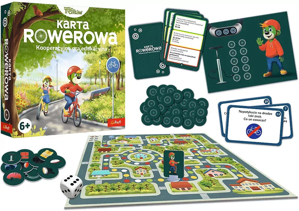 Karta rowerowa Kooperacyjna gra edukacyjna Trefl - tantis.pl