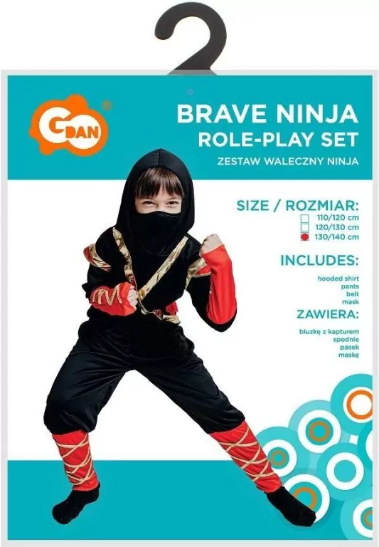 Strój dla dzieci Waleczny Ninja rozm.130/140cm - tantis.pl
