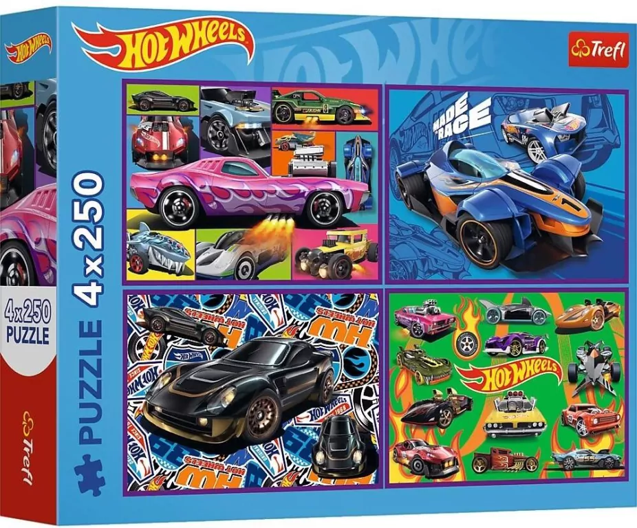 Trefl. Puzzle 4x250 Wyścigowe auta - tantis.pl