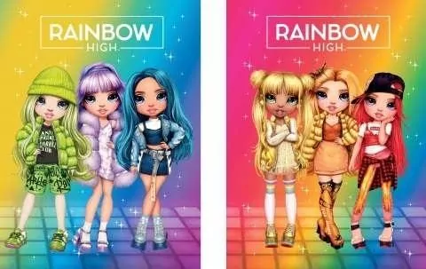 Zeszyt A5/16K trzylinia kolor Rainbow High - tantis.pl