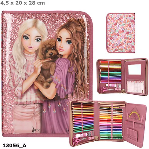 Piórnik 1-komorowy z klapką z wyposażeniem XXL Top Model Floral 13056A - tantis.pl