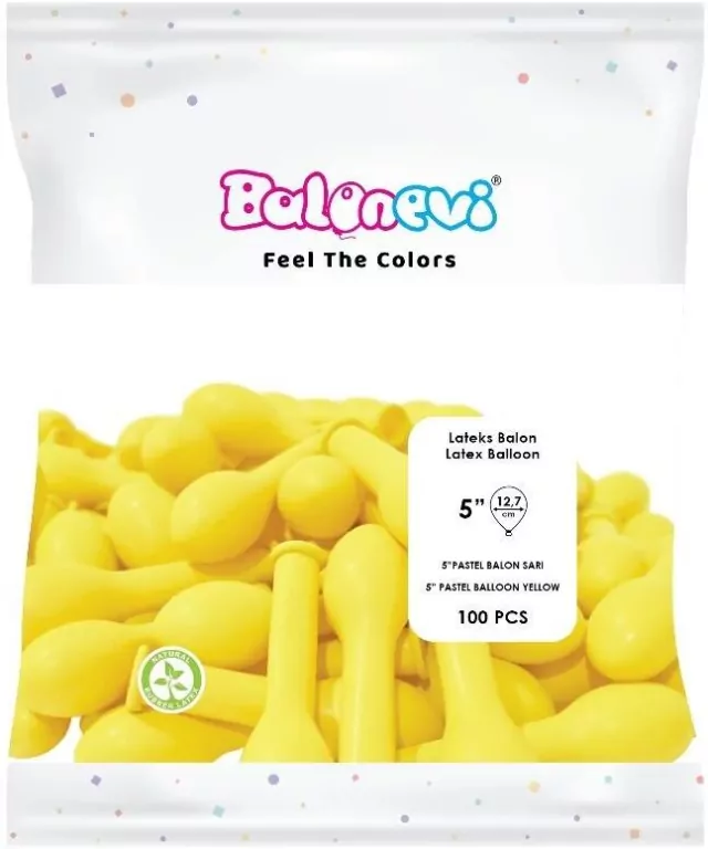 Balony lateksowe Pastel żółte 12cm - tantis.pl
