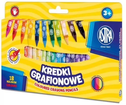 Kredki grafionowe okrągłe Astra 18 kolorów - tantis.pl