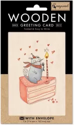 Karnet drewniany C6 + koperta Tort i kot