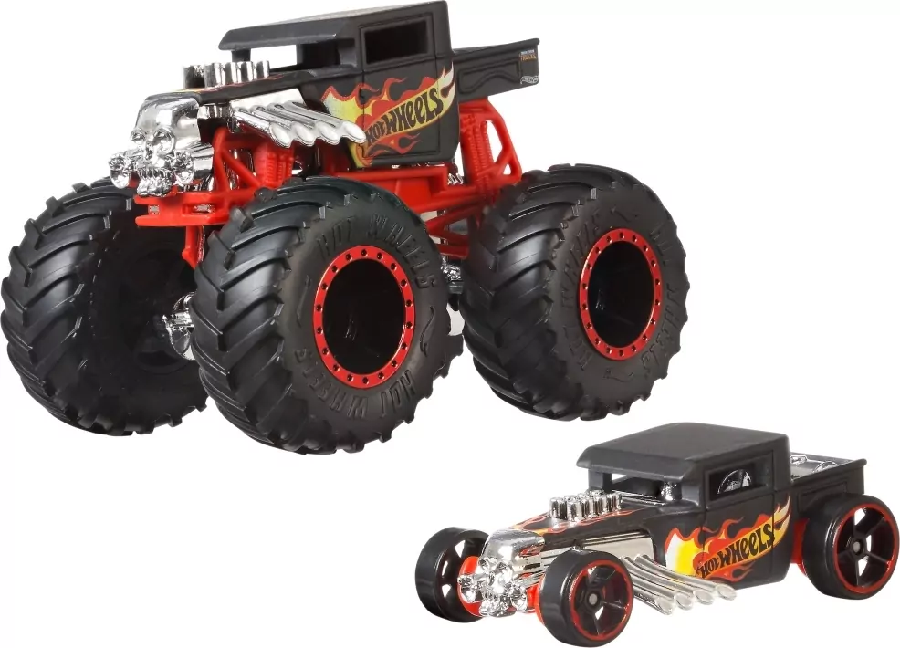 Hot Wheels Monster Trucks Pojazd 1:64 + autko, mix - tantis.pl