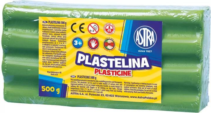 Astra. Plastelina 0.5kg, Zielony - tantis.pl