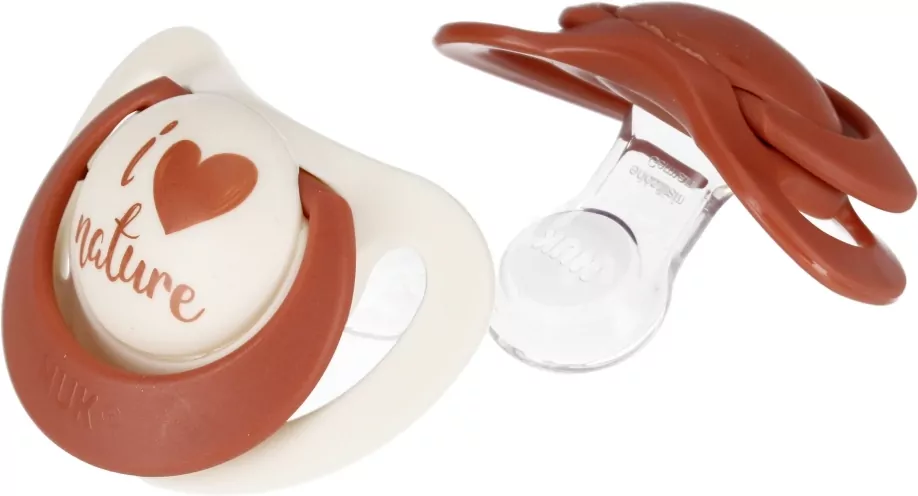 NUK. For Nature. Smoczki. 0-6 miesięcy. Kremowy i brązowy - tantis.pl