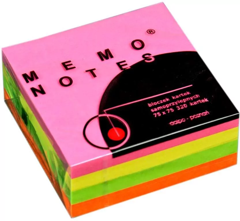 Memo notes. Karteczki samoprzylepne. Neon - tantis.pl