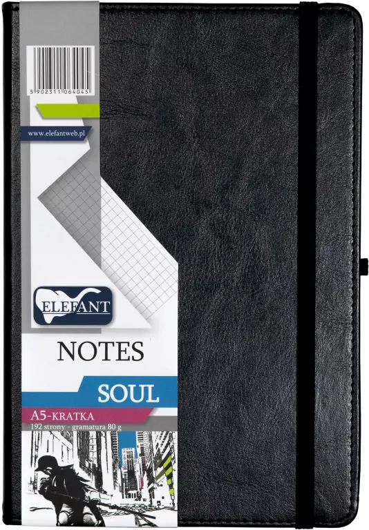 Notes A5/kratka. Soul czarny - tantis.pl