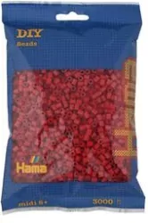 Hama Midi Koraliki w woreczku 3000 czerwone