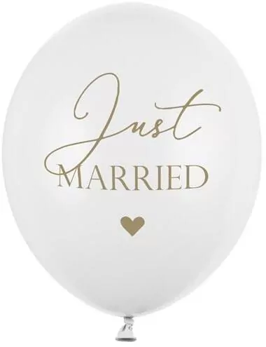 Balony. Just Married. Białe 30cm - tantis.pl