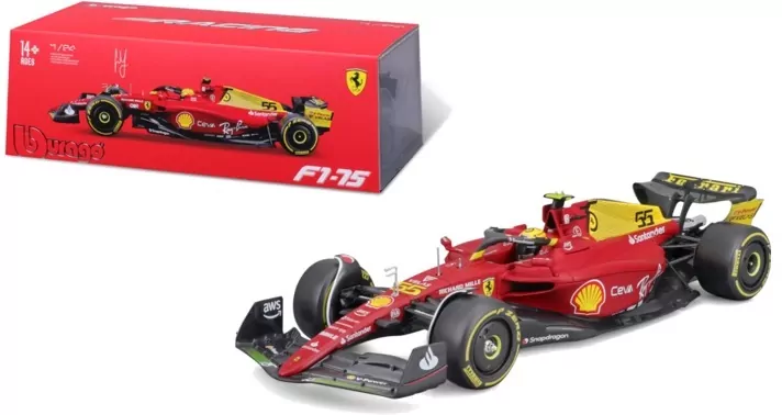 Ferrari F1-75 Monza Yellow 2022 #55 1:24 BBURAGO - tantis.pl