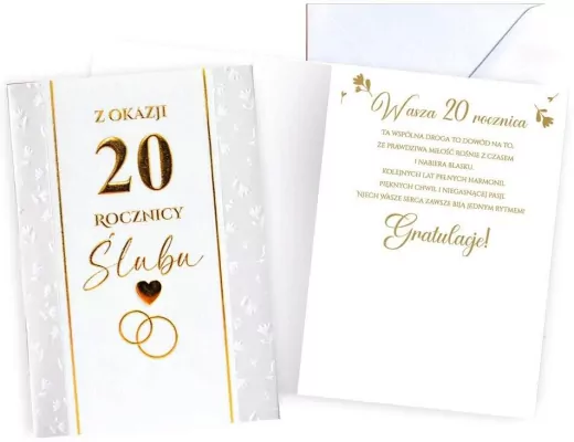 Karnet Rocznica ślubu 20