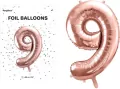Balon foliowy cyfra 9 86cm różowe złoto - tantis.pl