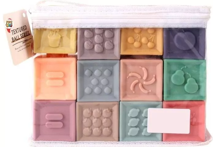 Miękkie klocki sensoryczne 12el - tantis.pl