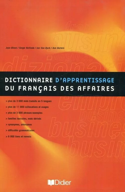 Dictionnaire d`apprentissage du francais des affai - tantis.pl