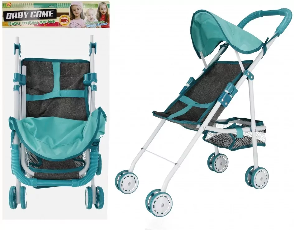 Mega Creative. Wózek spacerowy dla lalek metalowy, szary - tantis.pl