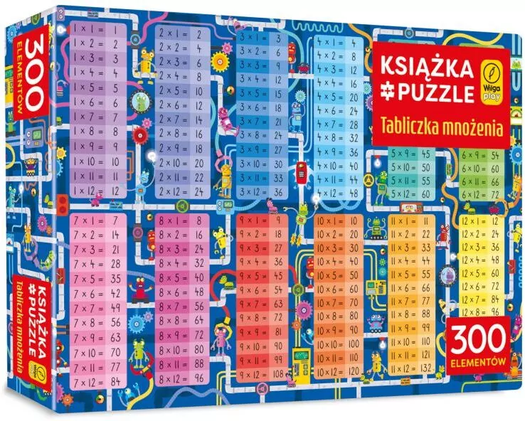 Książka i puzzle. Tabliczka mnożenia, 300 elementów - tantis.pl