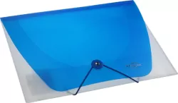 Teczka PP A4 z gumką transparentna, niebieska