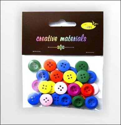 Guziki drewniane 15mm. Kolorowe 15g - tantis.pl