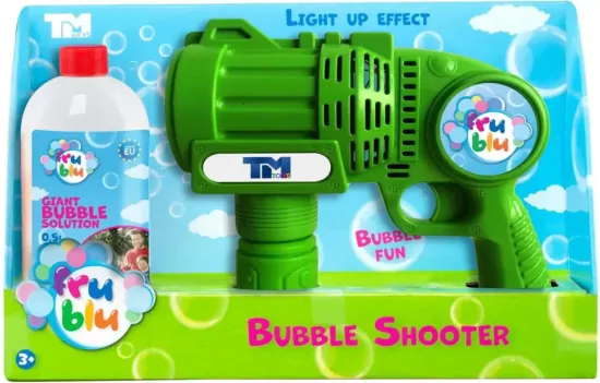 Fru Blu. Pistolet na bańki mydlane. Bubble shooter + płyn 500 ml