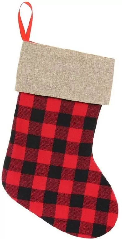 Skarpeta świąteczna czerwono-czarna, rozmiar 40,5cm - tantis.pl