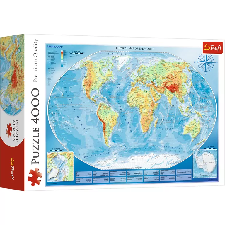 Puzzle 4000. Wielka mapa fizyczna świata - tantis.pl
