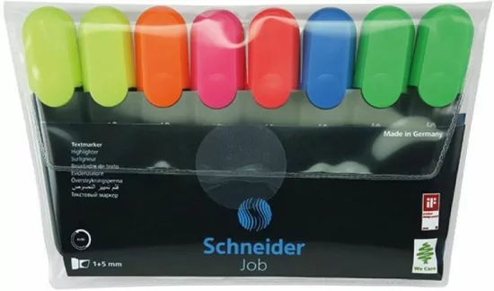 Zestaw zakreślaczy Schneider Job 1-5 mm 8 sztuk miks kolorów