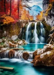 Diamentowa Mozaika Wodospad górska kaskada NO-2001357