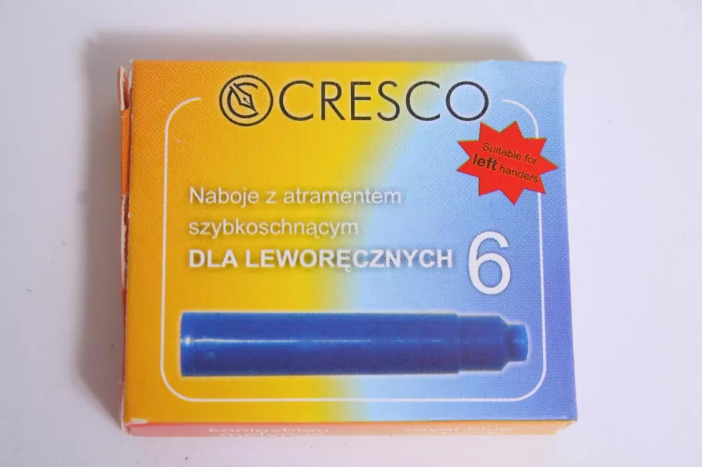 Naboje do piór niebieskie dla leworęcznych,  6 sztuk - tantis.pl